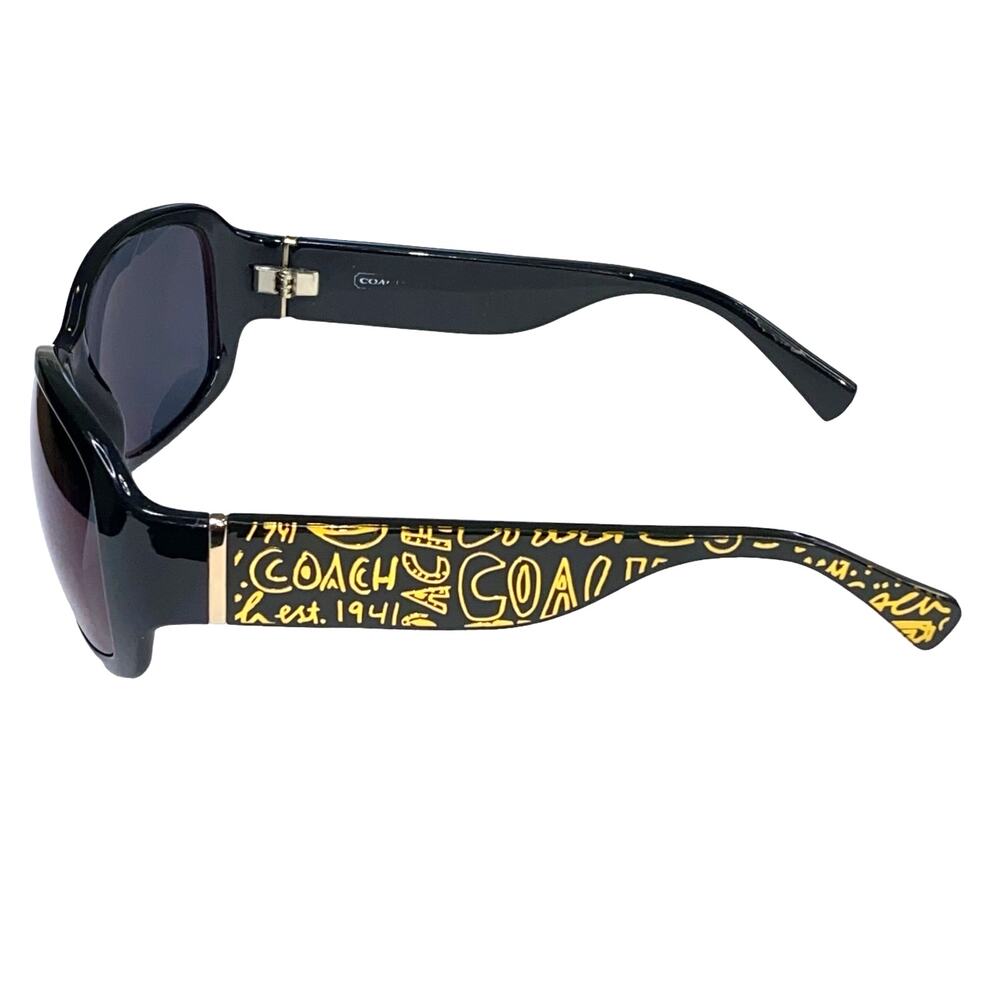 Coach Women's Black Gold Lettering Square Sunglasses 51MM - Picture 3 of 14